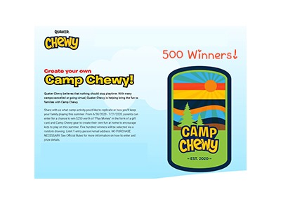 Quaker Camp Chewy Sweepstakes