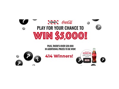 TGI Fridays Cash Sweepstakes and Instant Win Game