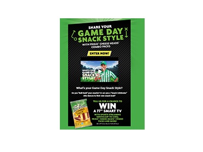 Frigo Cheese Heads Game Day Snack Style Sweepstakes