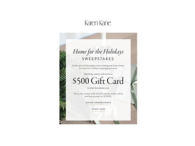 Karen Kane Home for the Holidays Sweepstakes