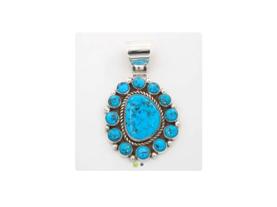 Kingman Turquoise Oval Cluster Style Pendant Giveaway