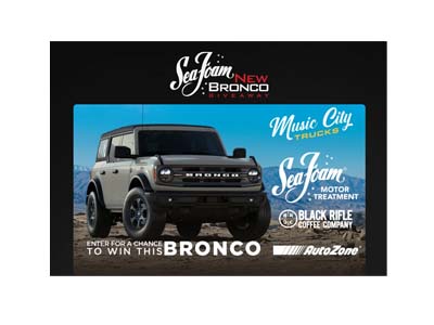 Sea Foam New Bronco Giveaway