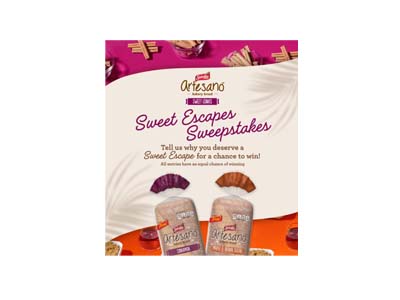 Sara Lee Artesano Sweet Loaves Sweet Escapes Sweepstakes