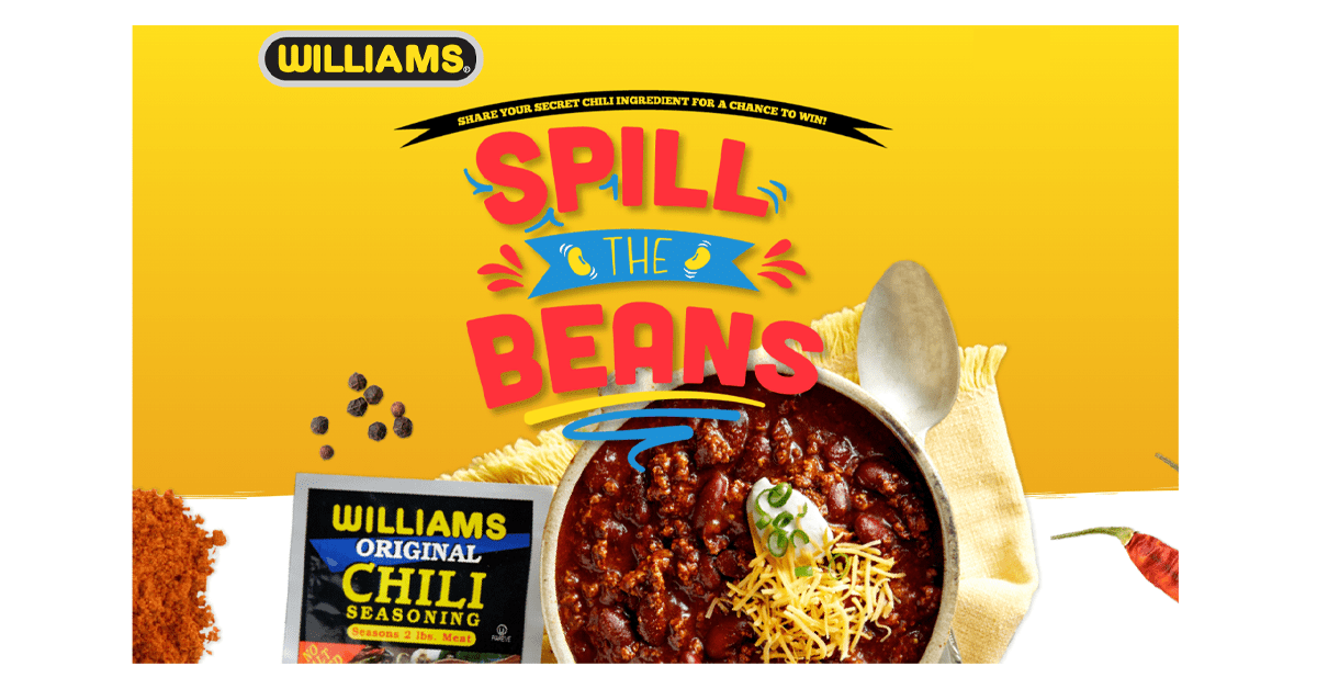 Williams Seasonings Spill the Beans Sweepstakes