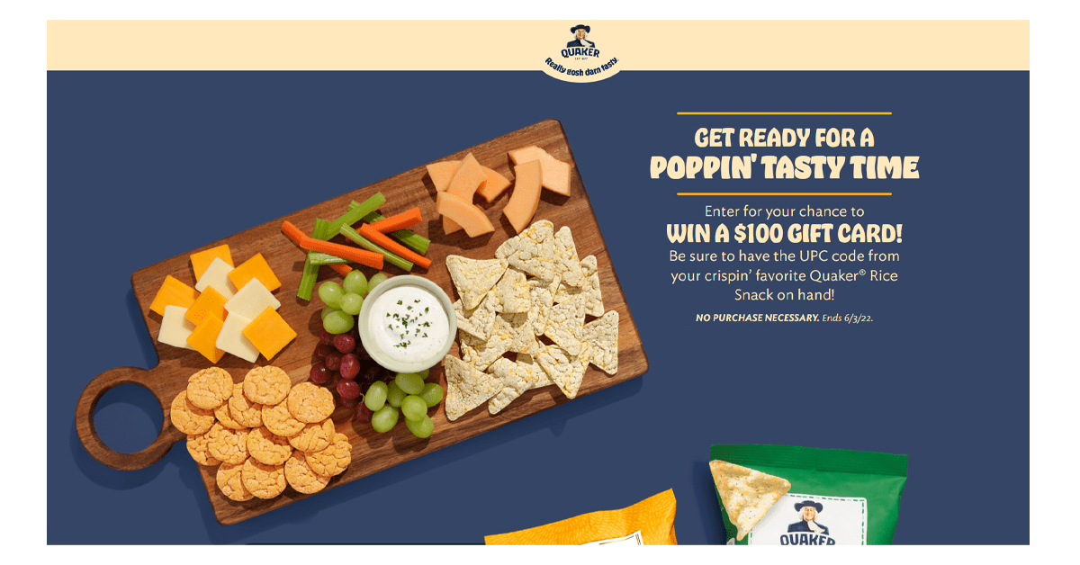 Quaker Snack Board Sweepstakes