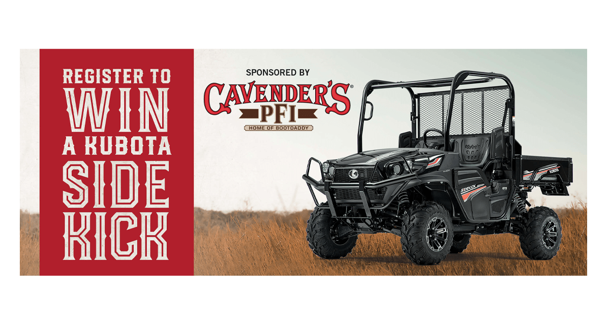 2022 Cavenders PFI Kubota RTV Giveaway