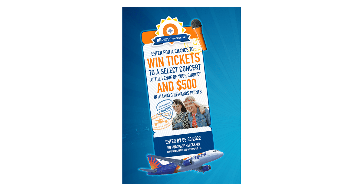 Allways May 2022 Concert Flyaway Giveaway
