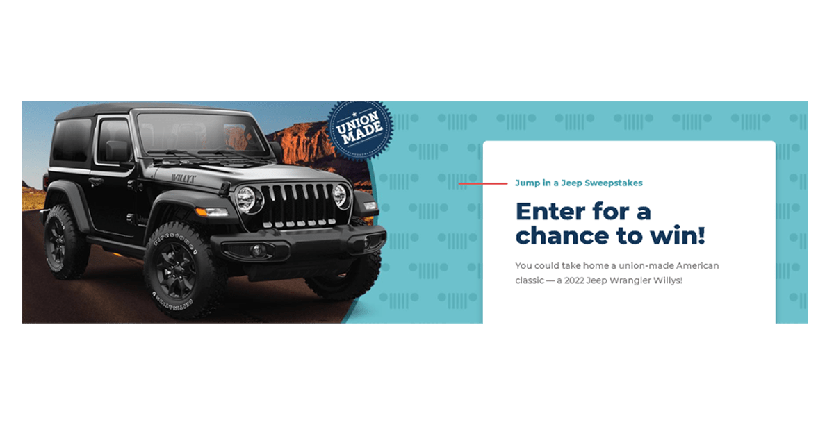 Union Plus Jump in a Jeep Sweepstakes