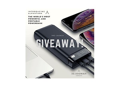 Alphatank Portable Powerbank Giveaway