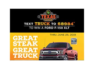 Texas Roadhouse Ford Truck Giveaway