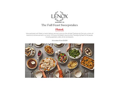 Lenox Full Feast Sweepstakes