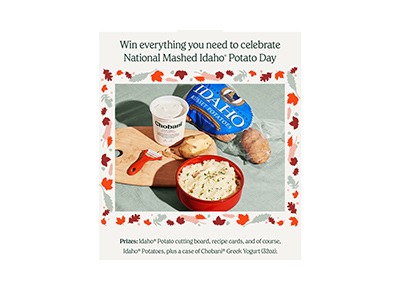 Chobani National Potato Day Sweepstakes