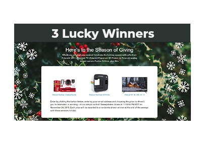Polaroid Holiday Sweepstakes