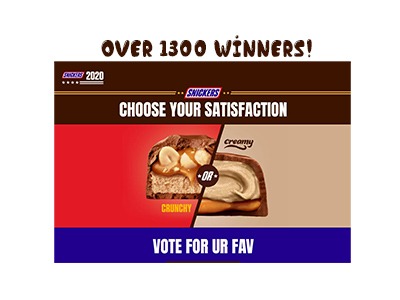 Snickers Crunchy or Creamy Sweepstakes