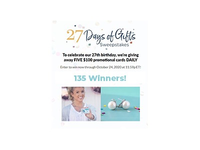JTV Jewelry 27 Days of Gifts Sweepstakes