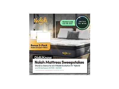 Nolah Mattress 2021 Giveaway
