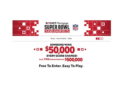 Rocket Mortgage 2021 Super Bowl Squares Sweepstakes