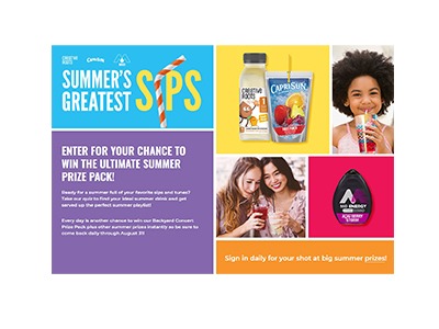 Kraft Summer’s Greatest Sips Sweepstakes