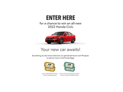 2021 Honda Stage at Music Festivals Sweepstakes