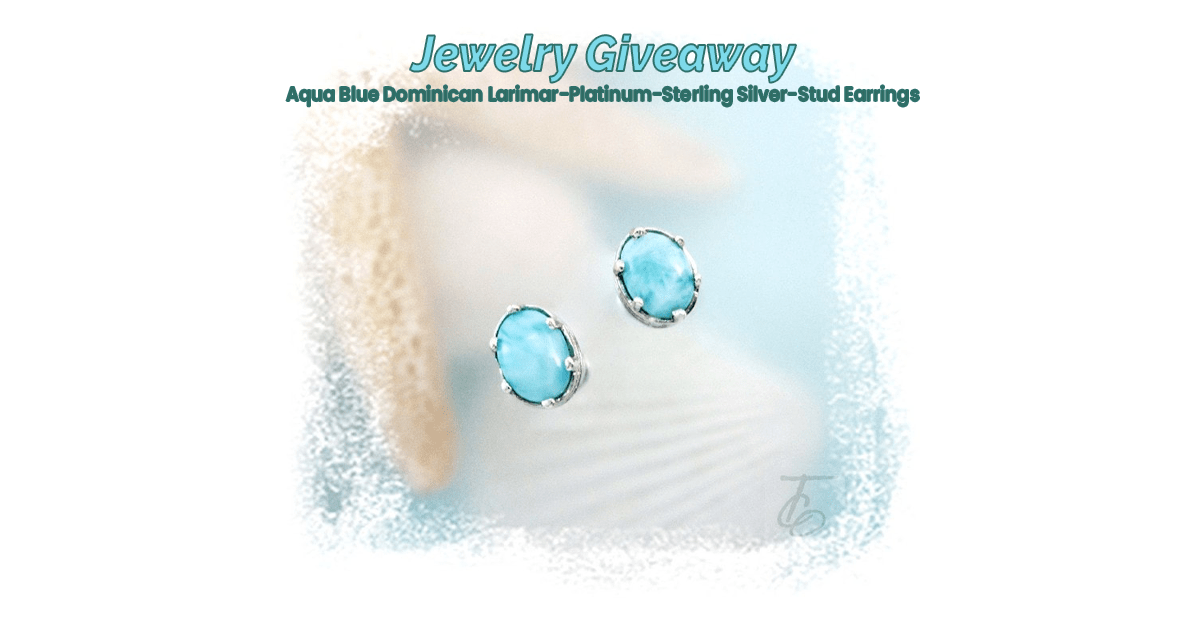 Genuine Dominican Aqua Blue Larimar Gemstone Stud Earrings Giveaway