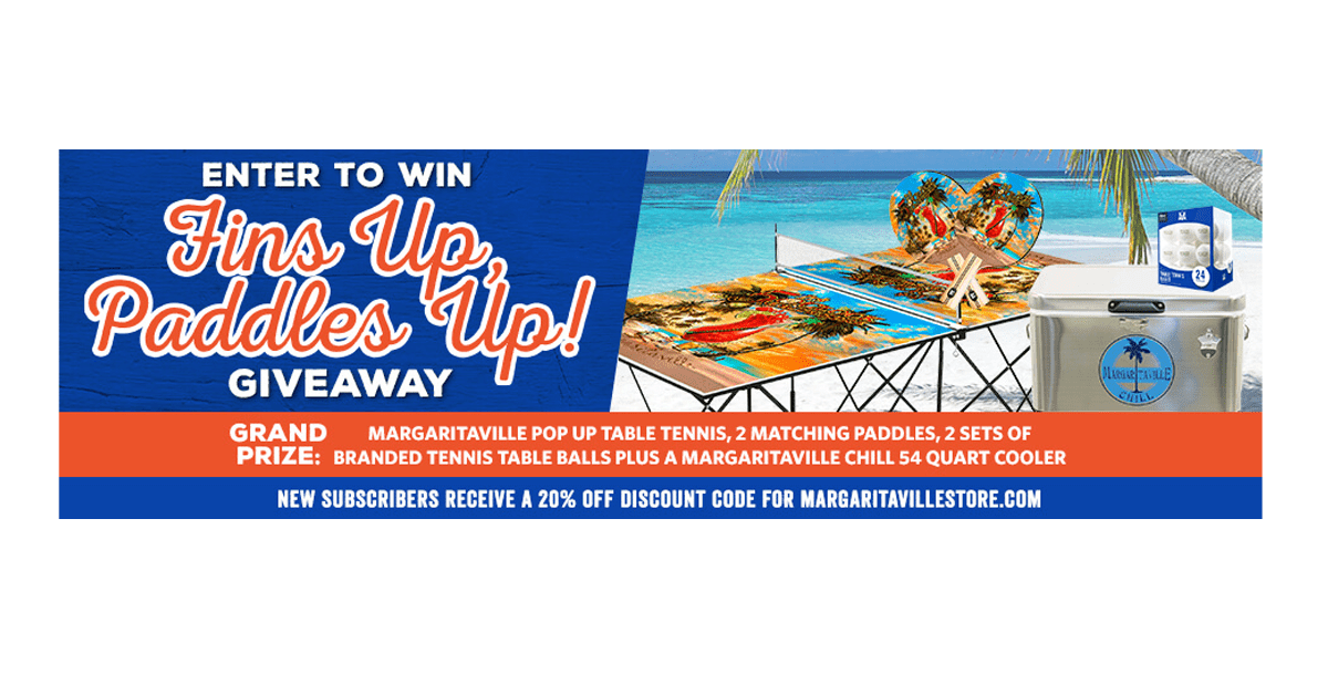 Margaritaville’s Fins Up, Paddles Up Giveaway