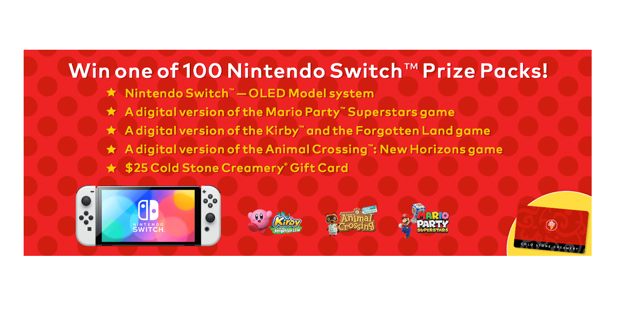 Cold Stone Creamery Game System Sweepstakes