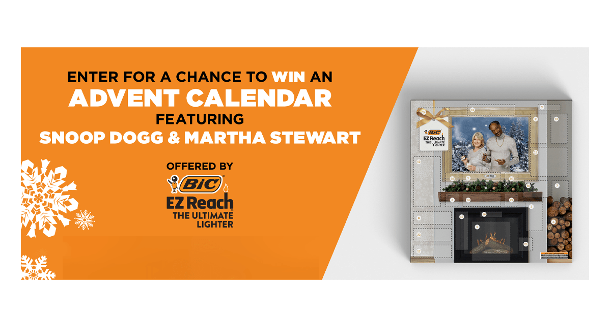 BIC EZ Reach Lighter Advent Calendar Sweepstakes