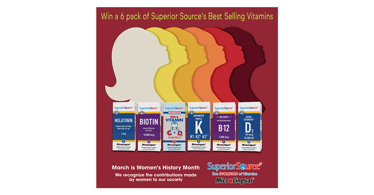 Superior Source Honoring Women’s History Month Naturally Giveaway