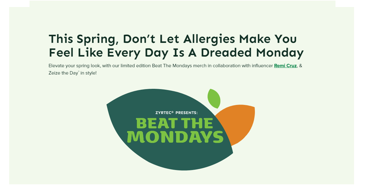 ZYRTEC Beat the Mondays Sweepstakes