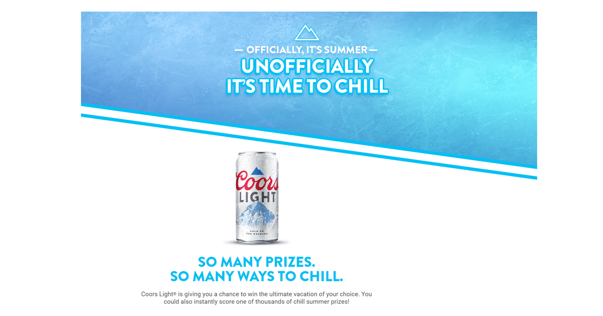 Coors Light Summer 2023 Sweepstakes