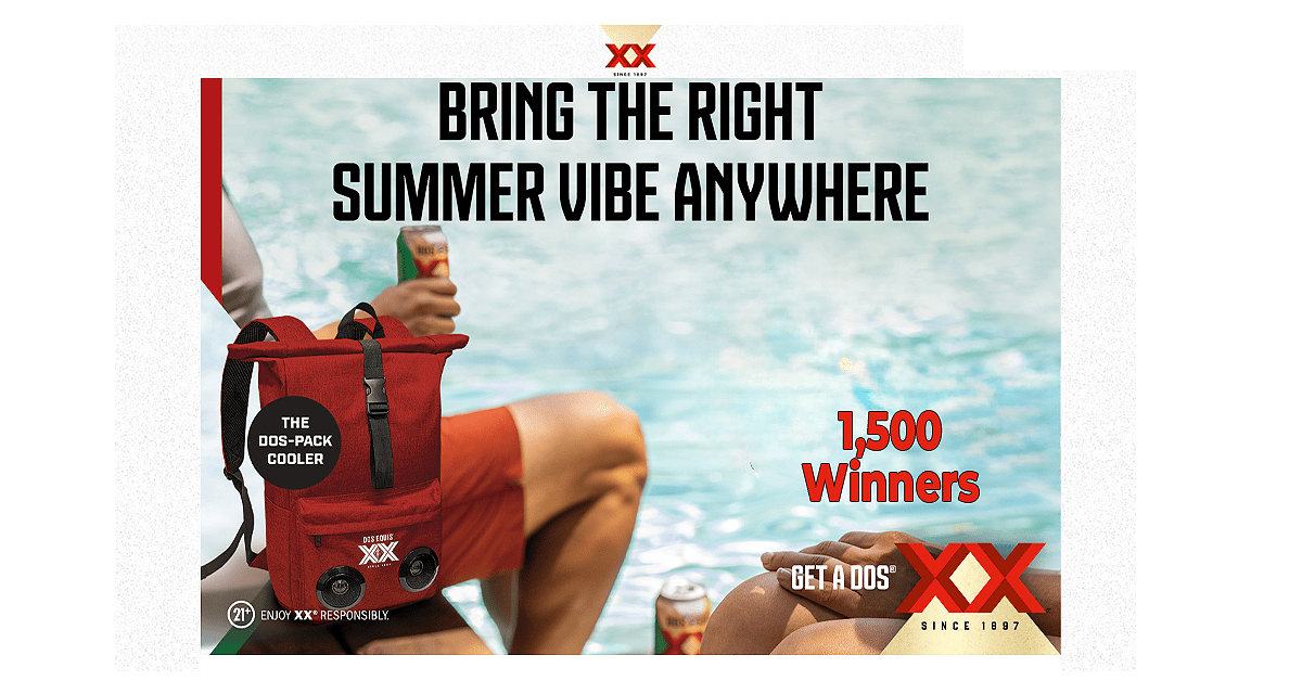 Dos Equis Summer Cooler Backpack Instant Win Game