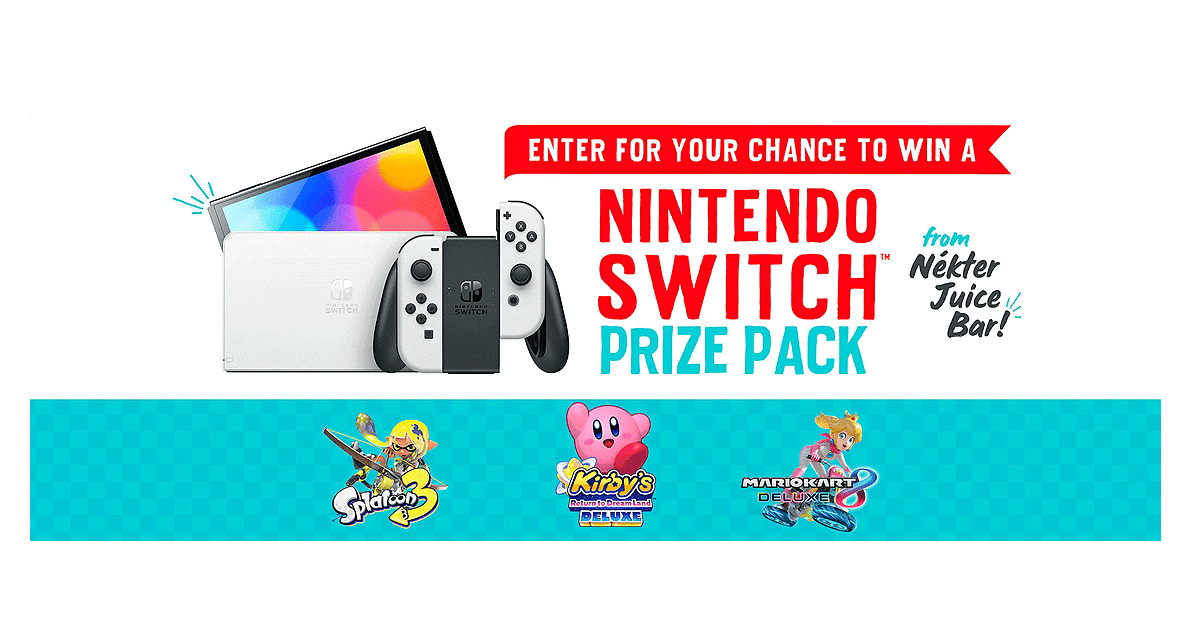 Nekter Juice Bar Nintendo Switch Summer Event Sweepstakes